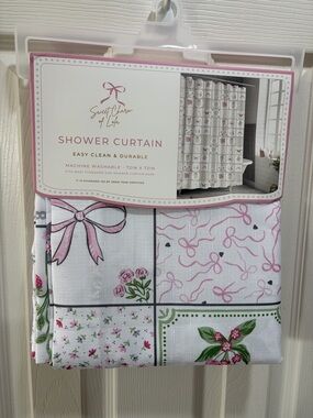 Sweet Charm of Lala Pink Floral Shower Curtain